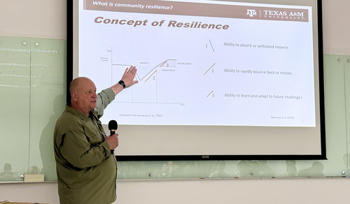 Professor Walter G. Peacock presenting his keynote speech.